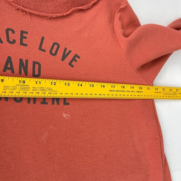 Lauren Conrad Custom Cut Peace Love Sunshine Boxy Crop Sweater Rust Orange L - Picture 7 of 10